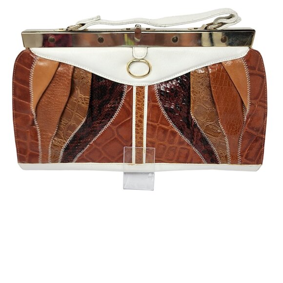 Vintage Cammarota Genuine Leather Patchwork Handbag - Picture 1 of 9